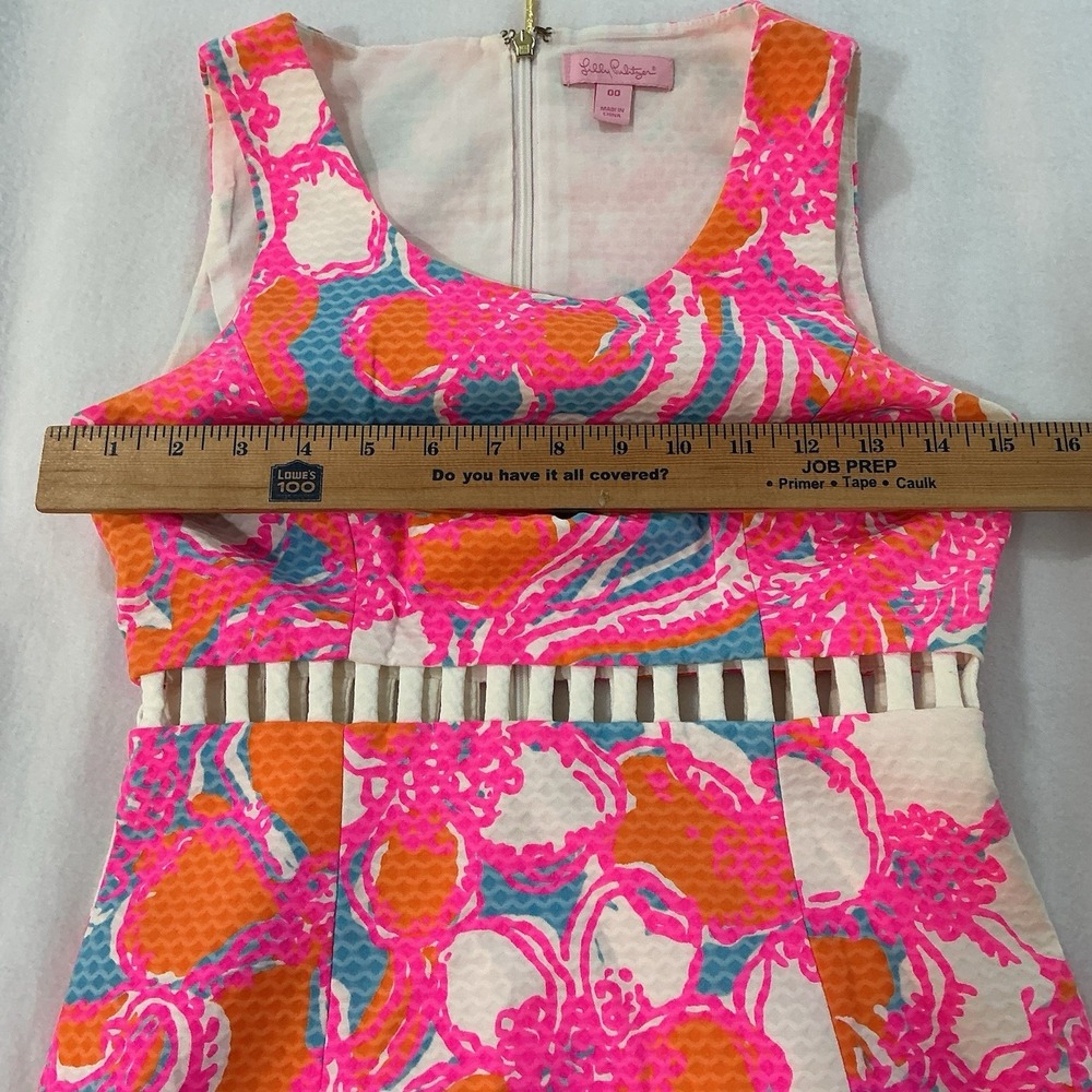 Lilly Pulitzer Iggy Dress Shorely Cut Out Detail Size 00 Resort Cruise Beach - Picture 6 of 14